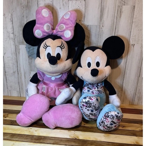 Disney Other - Disney Mickey Mouse & Minnie Mouse. Minnie 18" Mickey 15"  Plushies